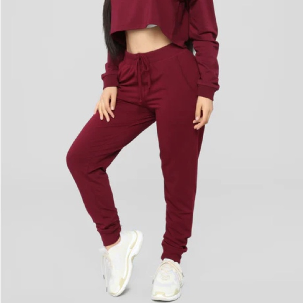 Burgundy French Terry Jogger Pants NEW 🏷️